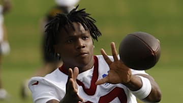 Washington Commanders running back Jacory Croskey-Merritt