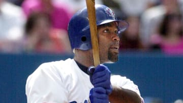 Jays slugger Carlos Delgado against the Angels in 2001.