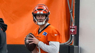 Bengals Joe Burrow (9) returns to practice on Monday November 10, 2025.