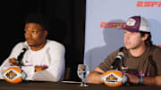 TCU's Bud Clark and Josh Hoover participated in the Isleta New Mexico Bowl Media Day event on Friday in Albuquerque.