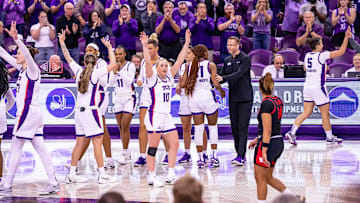 TCU Women's Basketball win their final home game to go undefeated at home against Houston. 