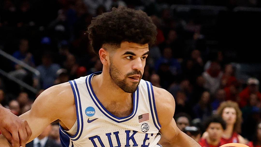 Mar 27, 2026; Washington, DC, USA; Duke Blue Devils guard Cayden Boozer (2) dribbles the ball against the St. John's Red Storm in the second half during a Sweet Sixteen game of the East Regional of the men's 2026 NCAA Tournament at Capital One Arena. Mandatory Credit: Geoff Burke-Imagn Images Mar 27, 2026; Washington, DC, USA; Duke Blue Devils guard Cayden Boozer (2) dribbles the ball against the St. John's Red Storm in the second half during a Sweet Sixteen game of the East Regional of the men's 2026 NCAA Tournament at Capital One Arena. Mandatory Credit: Geoff Burke-Imagn Images