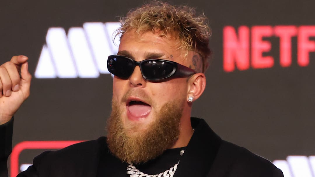 Jake Paul at the Taylor v Serrano 3 - Kick-Off Press Conference