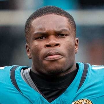 September 28, 2025; Santa Clara, California, USA; Jacksonville Jaguars wide receiver Travis Hunter (12) after the game against the San Francisco 49ers at Levi's Stadium. Mandatory Credit: Kyle Terada-Imagn Images
