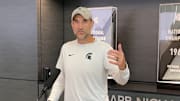 Michigan State defensive coordinator Joe Rossi speaks to the press on Oct. 15, 2025.