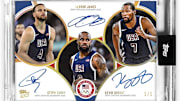 Topps Now 1-of-1 triple auto commemorating the U.S. men's basketball gold medal in 2024