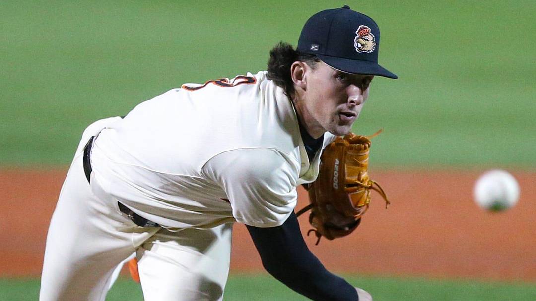 Oregon State's Dax Whitney pitches the ball during an NCAA college baseball game at Goss Stadium on Friday, March 6, 2026, in Corvallis, Ore. Oregon State's Dax Whitney pitches the ball during an NCAA college baseball game at Goss Stadium on Friday, March 6, 2026, in Corvallis, Ore.