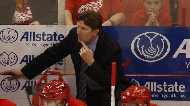 Red Wings coach Mike Babcock, Henrik Zetterberg and Pavel Datsyuk watch the action during third period action in  Game 6 against the Phoenix Coyotes on Sunday, April 25 , 2010, at Joe Louis Arena.

Wings 032510 Kd029