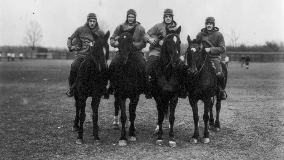 The “Four Horsemen” from the 1924 Notre Dame Fighting Irish.
