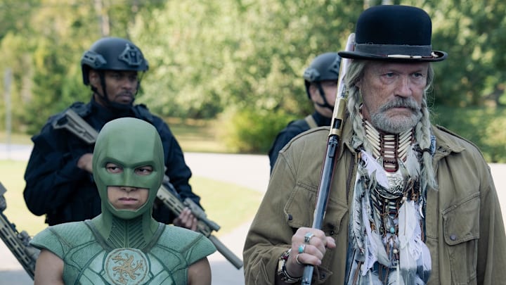 Steve Agee, Michael Rooker in Peacemaker season 2 episode 4. 