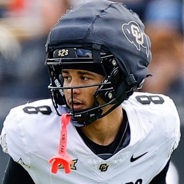 Apr 19, 2025; Boulder, CO, USA; Colorado Buffaloes wide receiver Joseph Williams (8) and safety Carter Stoutmire (23) during the spring game at Folsom Field. Mandatory Credit: Isaiah J. Downing-Imagn Images