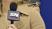 Feb 6, 2012; Toronto, ON, Canada; SportsNet commentator Christine Simpson before the Edmonton Oilers game against the Toronto Maple Leafs at the Air Canada Centre. The Maple Leafs beat the Oilers 6-3.