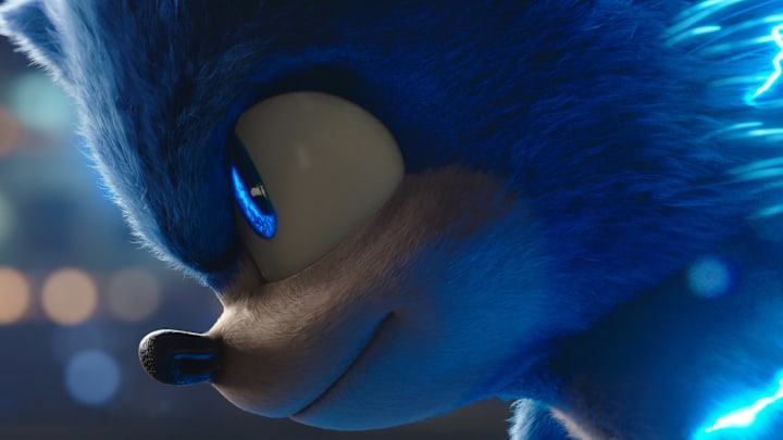 Sonic (Ben Schwartz) in SONIC THE HEDGEHOG from Paramount Pictures and Sega. Photo Credit: Courtesy Paramount Pictures and Sega of America.