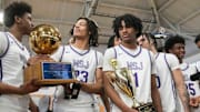 Mount St. Joseph holds the 2023 BCL Tournament championship trophy. The Gaels won both the BCL and MIAA A post season events in 2022, the BCL in 2023 and the MIAA A in 2024.