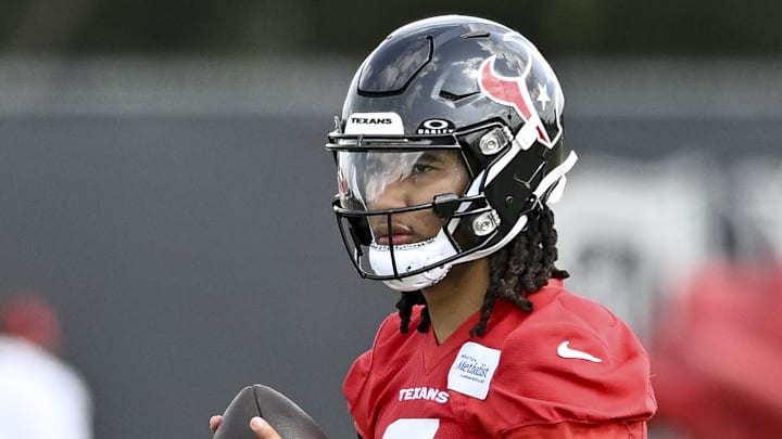 Jun 10, 2025; Houston, TX, USA; Houston Texans quarterback C.J. Stroud (7) participates in a drill during an NFL football minicamp at NRG Stadium. Mandatory Credit: Maria Lysaker-Imagn Images Jun 10, 2025; Houston, TX, USA; Houston Texans quarterback C.J. Stroud (7) participates in a drill during an NFL football minicamp at NRG Stadium. Mandatory Credit: Maria Lysaker-Imagn Images