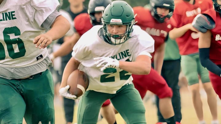 Skyline running back Josh Menold led the 4A KingCo in rushing in 2023 with 1,570 yards.