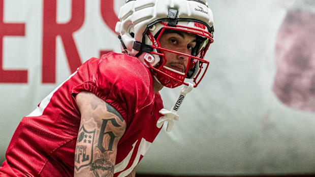 Wide receiver Dane Key during a spring 2025 practice.