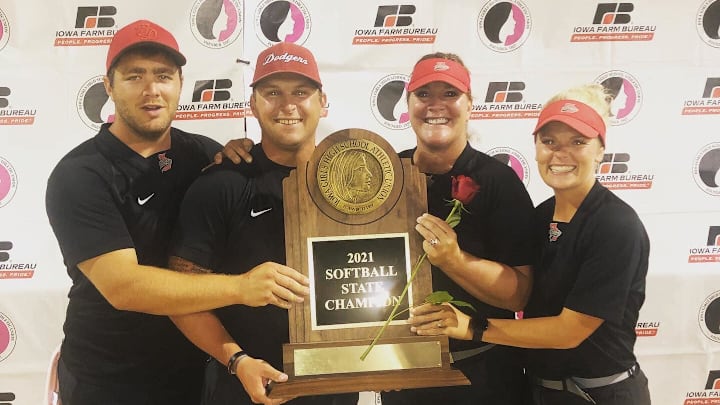 Aaron Miller (second from the left) passed away this past weekend following injuries sustained in an accident. Miller was an assistant principal at Fort Dodge Middle School and an assistant softball coach. Aaron Miller (second from the left) passed away this past weekend following injuries sustained in an accident. Miller was an assistant principal at Fort Dodge Middle School and an assistant softball coach.