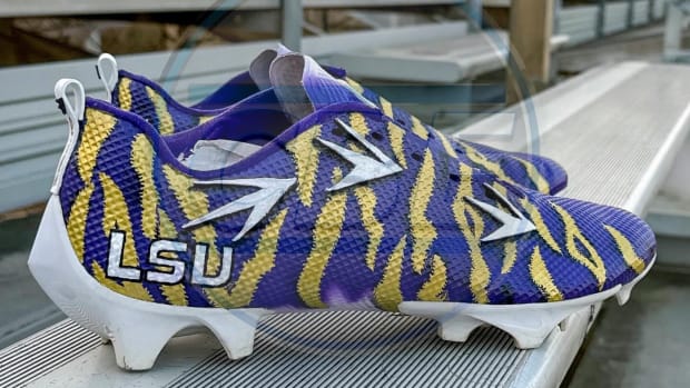 LSU running back commit Harlem Berry will wear a customized pair of LSU cleats for his senior campaign. 