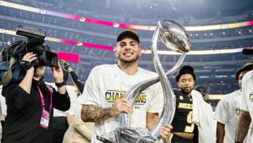 Missouri RB Cody Schrader following the Tigers win over Ohio State at the Cotton Bowl on December 29, 2023.