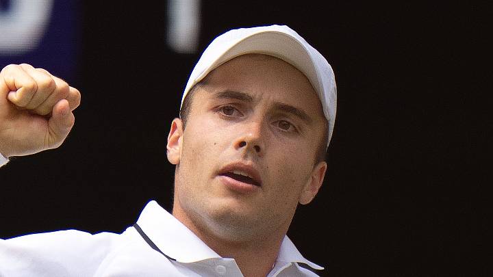 Arthur Fery of Great Britain reacts during his semifinal match against Alexander Zverev