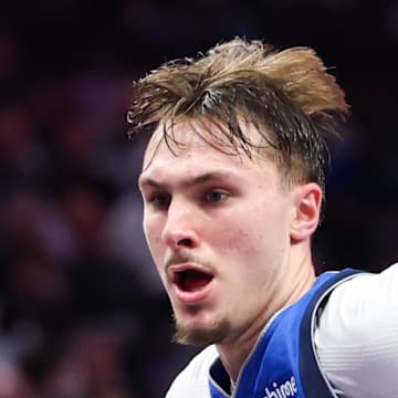 Dallas Mavericks forward Cooper Flagg dribbles during the second half against the New Orleans Pelicans.