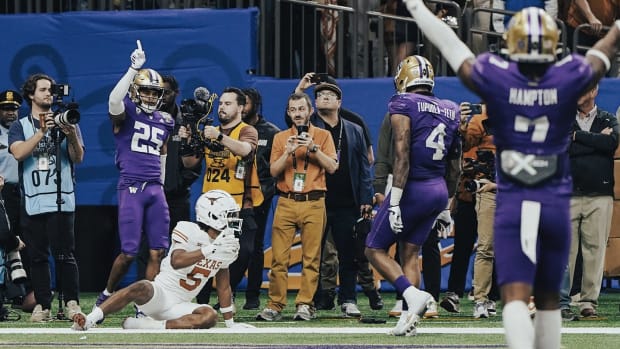 Elijah Jackson stands tall after his game-ending PBU against Texsa.