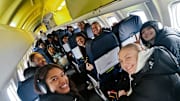 Iowa women's basketball departing for Minneapolis. 