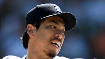 Detroit Tigers pitcher Kenta Maeda (18) throws a pitch against the Baltimore Orioles in the ninth inning at Comerica Park on April 27. 