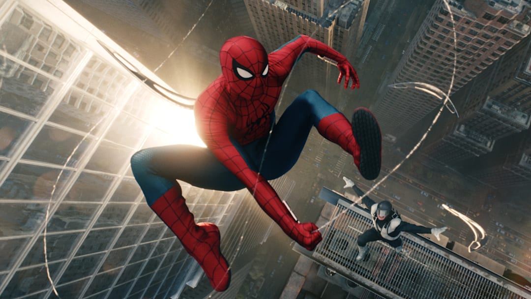 Spider-Man and Boomerang in Columbia Pictures SPIDER-MAN™: BRAND NEW DAY. Courtesy of Sony Pictures