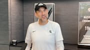 Michigan State defensive coordinator Joe Rossi speaks to the media on Oct. 22, 2025, during the week of the Spartans' rivalry game against the Michigan Wolverines.