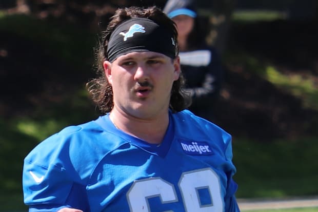Detroit Lions offensive lineman Tate Ratledge. Detroit Lions offensive lineman Tate Ratledge.
