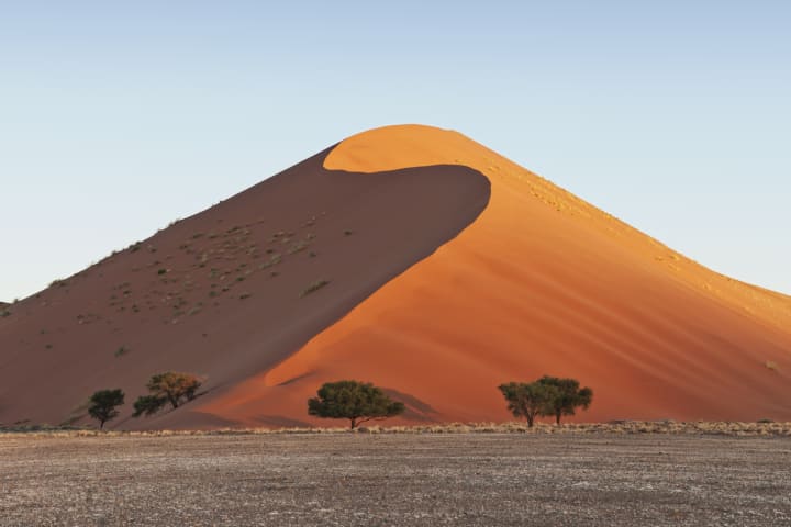 A colossal sand dune in the Namib Desert
