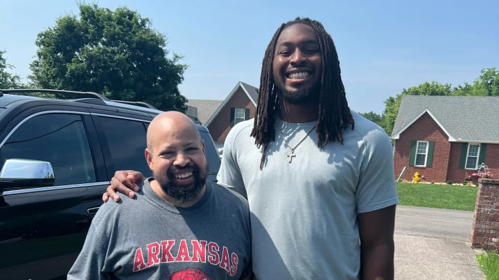 Vikings TE Trey Knox and his dad. They have built a special relationship around football.