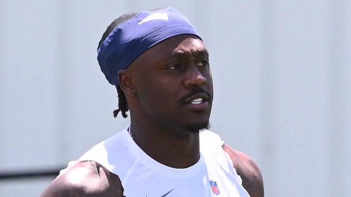 Jun 2, 2026; Foxborough, MA, USA; New England Patriots wide receiver A.J. Brown (1) arrives at the practice field for the team's OTA at Gillette Stadium. Mandatory Credit: Eric Canha-Imagn Images