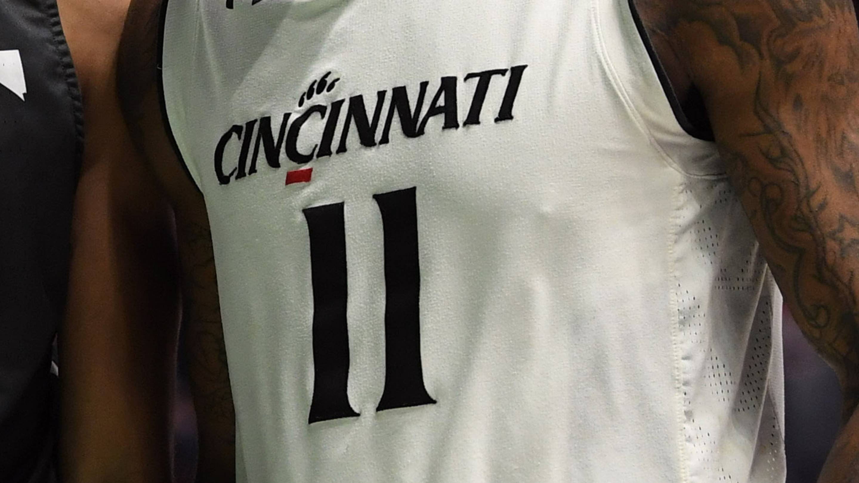 Mar 18, 2018; Nashville, TN, USA; Nevada Wolf Pack guard Josh Hall (33) reacts during the second half next to Cincinnati Bearcats forward Gary Clark (11) in the second round of the 2018 NCAA Tournament at Bridgestone Arena. Mandatory Credit: Christopher Hanewinckel-USA TODAY Sports | IMAGN IMAGES vi