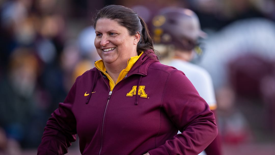 Minnesota softball coach Piper Ritter during the 2024 season. 