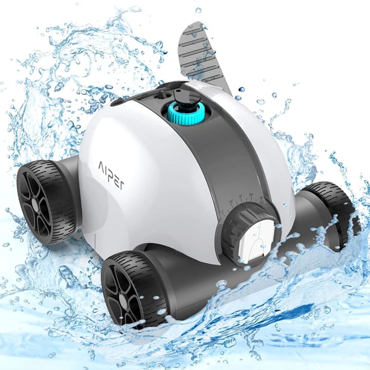 One of the most popular products of 2022, the AIPER Cordless Robotic Pool Cleaner, is pictured.