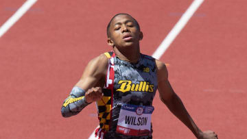 Quincy Wilson sets a new U18 world record in the first round of qualifying for the Men’s 400 meters on the opening day of the USATF Olympic Trials at Hayward Field in Eugene Friday, June 21, 2024. He would break the record again in the semifinals, as he qualified for Monday night's final. Wilson finished sixth in the final, failing to qualify for 2024 U.S. Olympic Team.