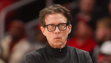 Atlanta Hawks head coach Quin Snyder looks on against the Toronto Raptors.