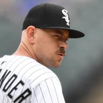 Chicago White Sox pitcher Tyler Alexander (70) against the Philadelphia Phillies at Rate Field. 