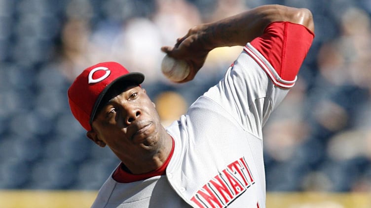 May 6, 2012; Pittsburgh, PA, USA; Cincinnati Reds relief pitcher Aroldis Chapman (54) pitches