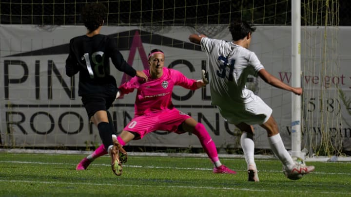 Northwood School (N.Y.) senior Thiago Cesar (right) lines up a shot in the team's 3-0 win over Combine Academy (N.C.) on Friday. Northwood School (N.Y.) senior Thiago Cesar (right) lines up a shot in the team's 3-0 win over Combine Academy (N.C.) on Friday.