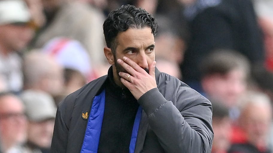 Ruben Amorim looks on with dismay during Man Utd’s 3-1 defeat to Brentford.