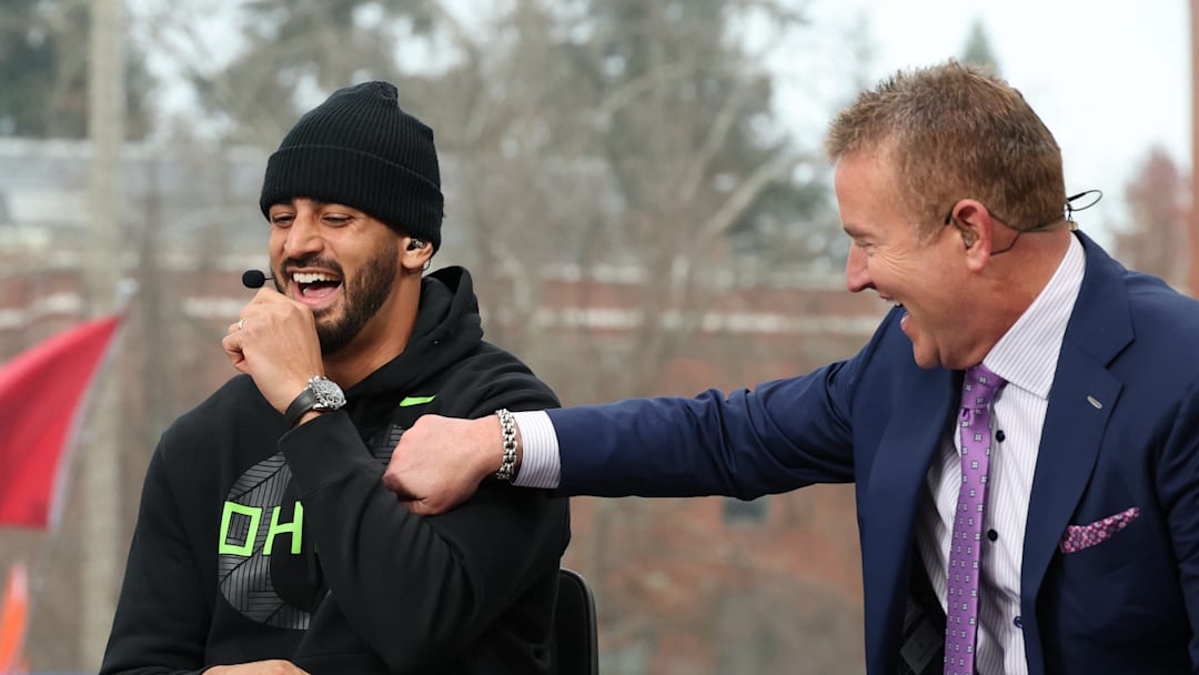 Oregon Ducks legend Marcus Mariota and ESPN's College GameDay analyst Kirk Herbstreit