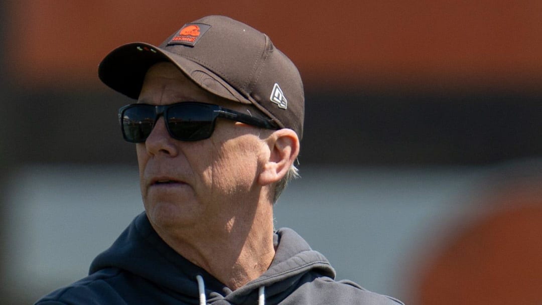 Coach Todd Monken watches different groups practice at the Browns mini camp in Berea on April 21, 2026. Coach Todd Monken watches different groups practice at the Browns mini camp in Berea on April 21, 2026.