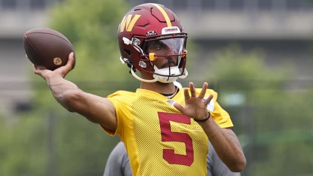 Washington Commanders starting quarterback Jayden Daniels