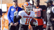 Former Florida Gators receiver Ricky Pearsall at the Senior Bowl