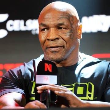 At the press conference, Mike Tyson shining confidence before his ring return against Jake Paul