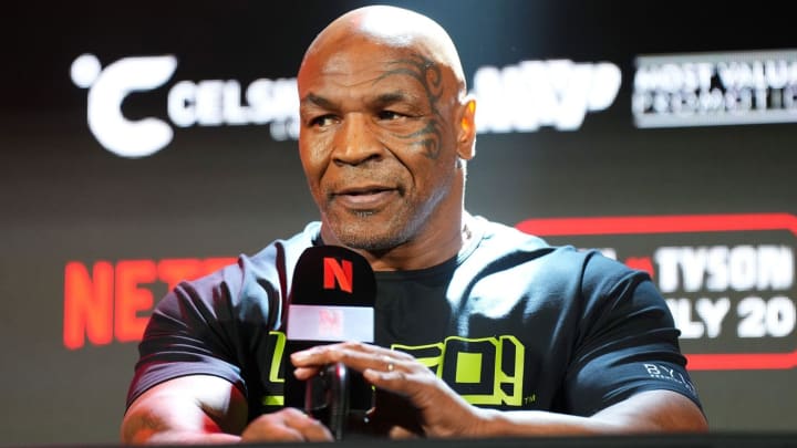 At the press conference, Mike Tyson shining confidence before his ring return against Jake Paul